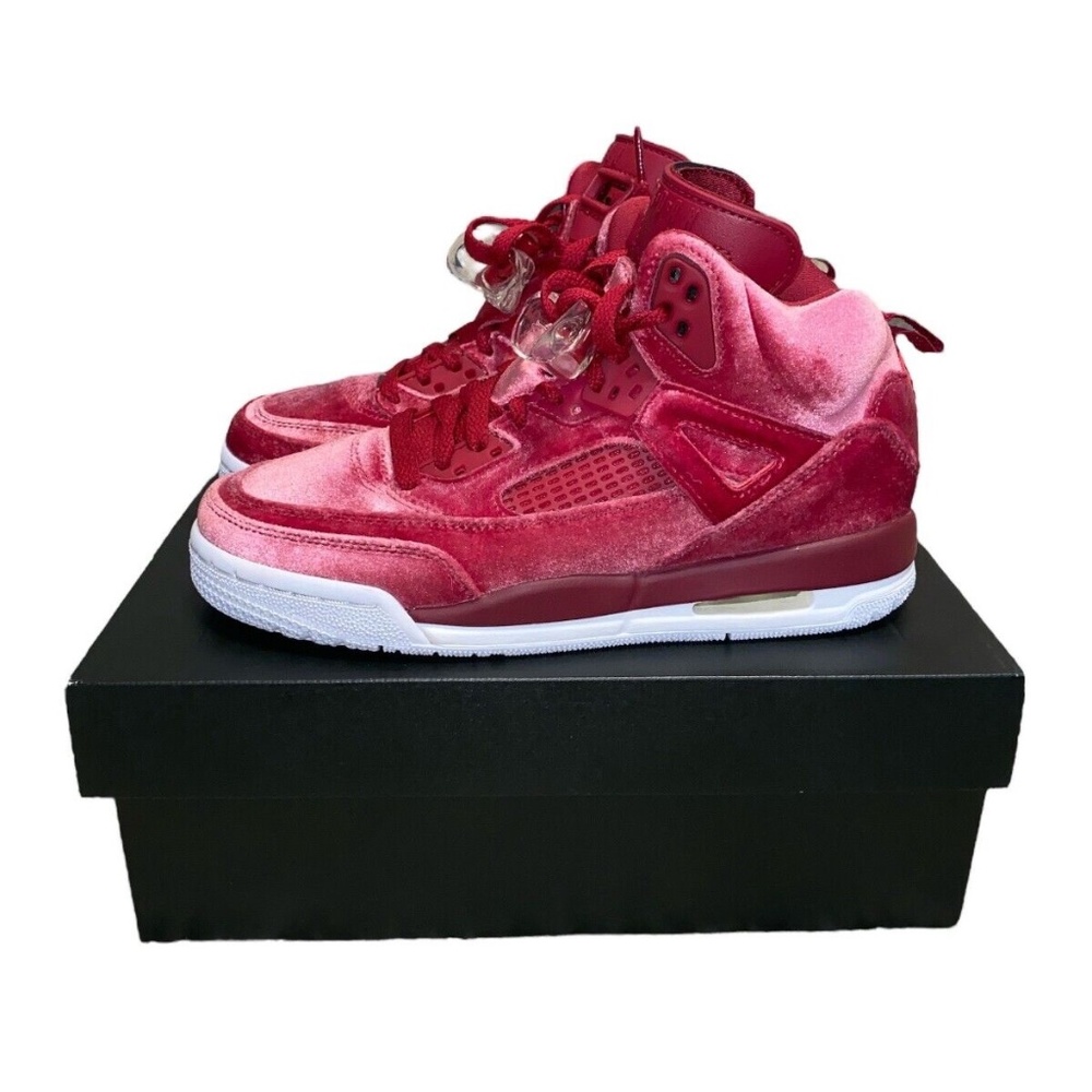 Nike Air Jordan Spizike Velvet Noble Red Size 5Y Black White 535712-600 - Picture 2 of 4